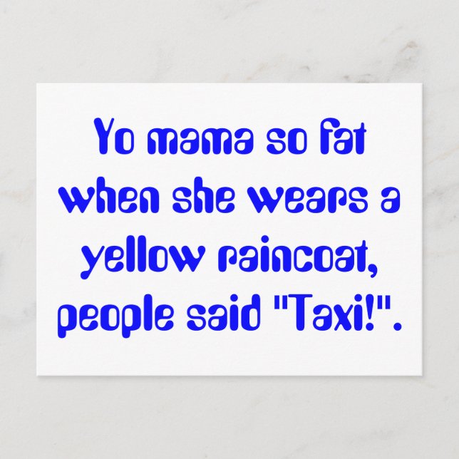 Postal Mamá tan gorda (Anverso)