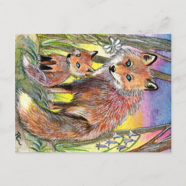 Postal Mama Y Baby Fox (Anverso)