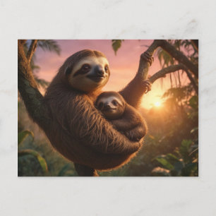 Postal Mama y Baby Sloth