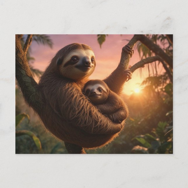 Postal Mama y Baby Sloth (Anverso)