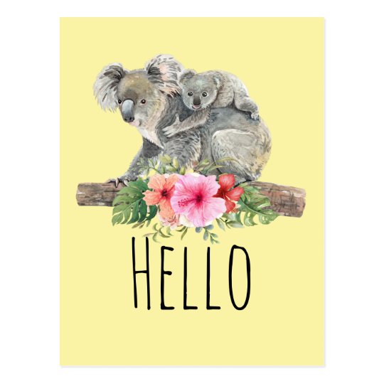 Postal Mama Y Bebe Koala Tienen Una Cuajada Color De Agua Zazzle Es Postal Mama Y Bebe Koala Tienen Una Cuajada Color De Agua Zazzle Es