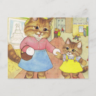 Postal Mamá y hija Kitty