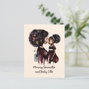 Postal Mamá y hija negras personalizadas (4)