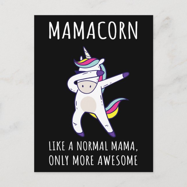 Postal Mamacorn IV - Impresionante Mama Unicorn (Anverso)