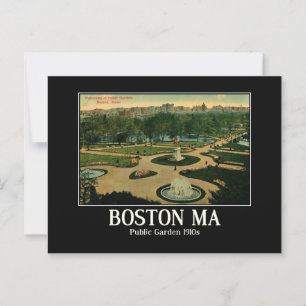 Postal Mamáes de Boston, jardín público inspirado en la é