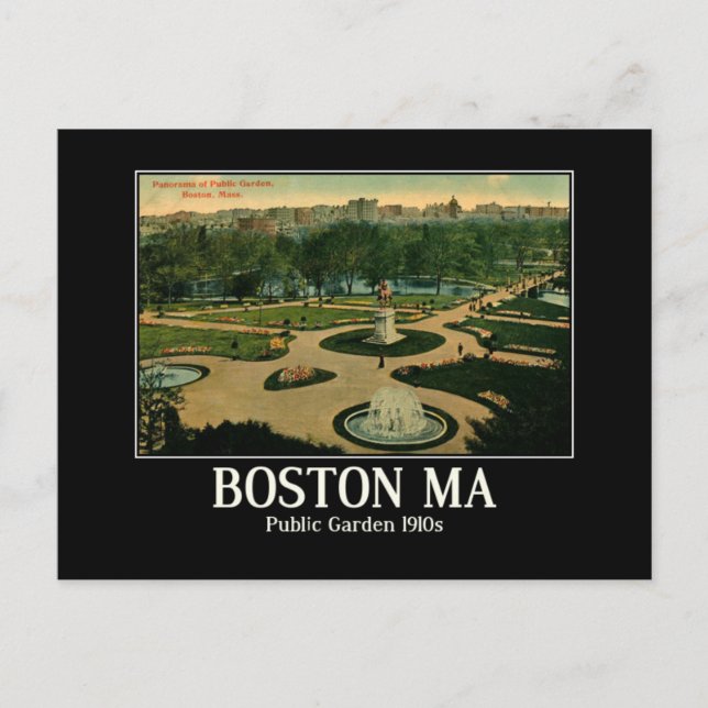 Postal Mamáes de Boston, jardín público inspirado en la é (Anverso)