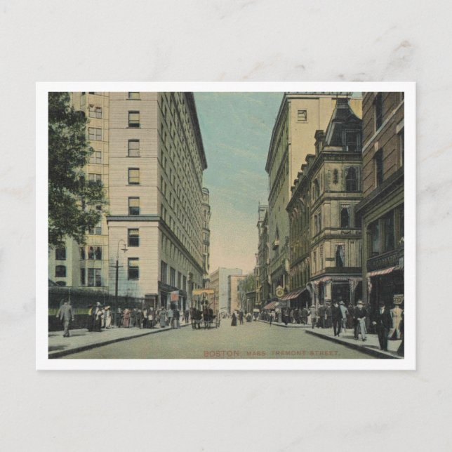 Postal Mamáes de Boston, Tremont St View 1909 (Anverso)