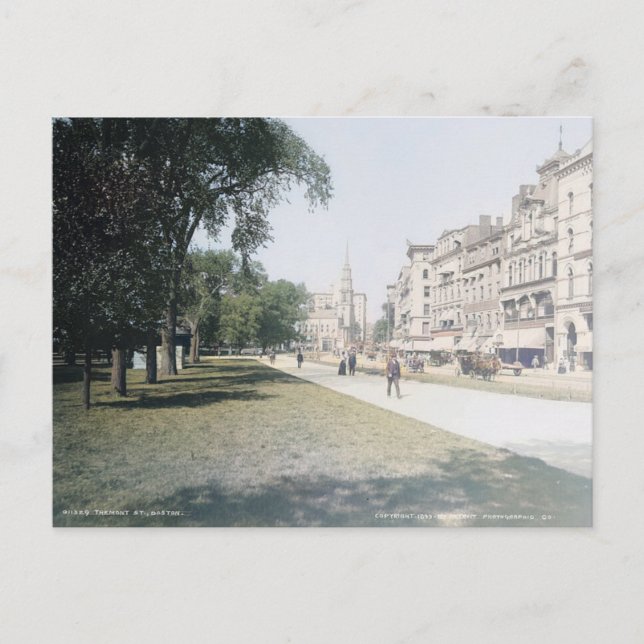 Postal Mamáes de Boston, Tremont Street, View, c1900 Vint (Anverso)