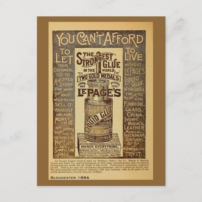 Postal Mamáes de Glue y Gloucester Líquidos Antiguos (Anverso)