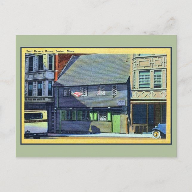 Postal Mamáes de Paul Revere House Boston (Anverso)