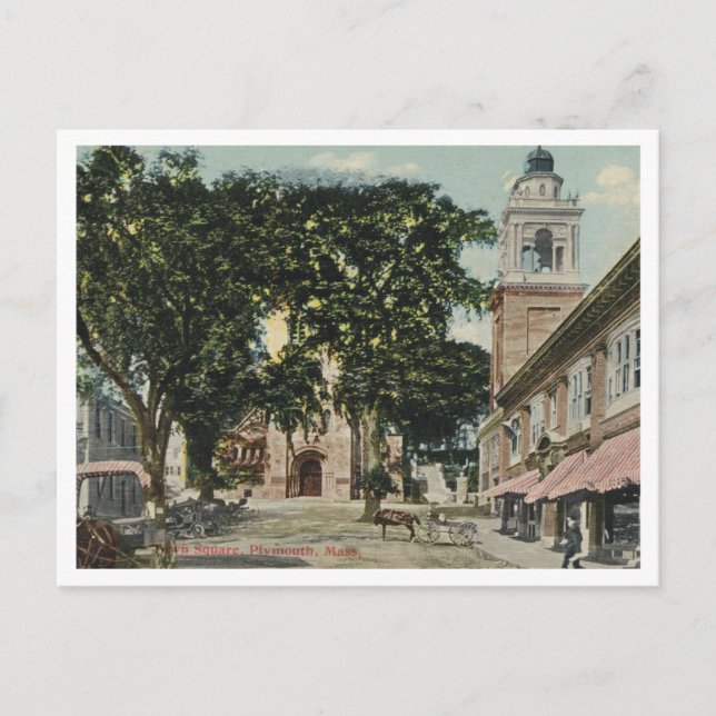 Postal Mamáes de Plymouth, Plaza de la Ciudad, 1910 (Anverso)