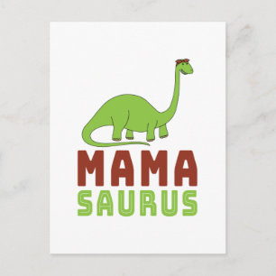 Postal Mamasaurio Dinosaurio Brontosaurio Día de las Madr