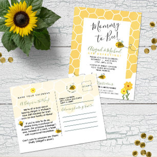 Postal Mami to Bee Honeycomb Watercolor Bee Baby Shower