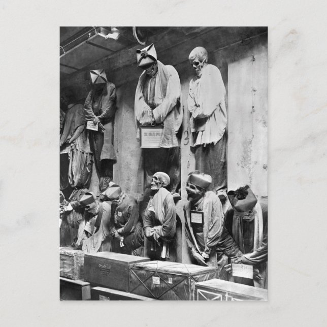 Postal Mamis de catacomb en Palermo, Italia (Anverso)