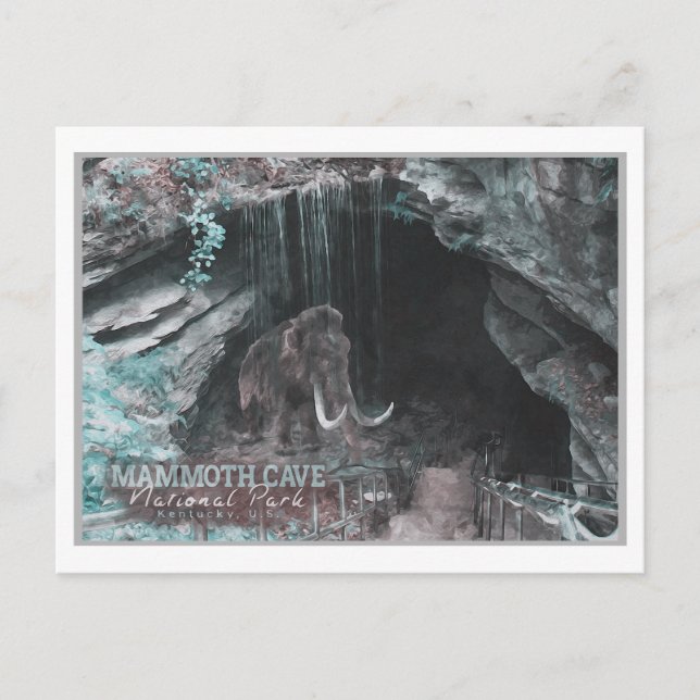 POSTAL MAMMOTH WATERCOLOR - MAMMOTH CUVE - KENTUCKUS (Anverso)