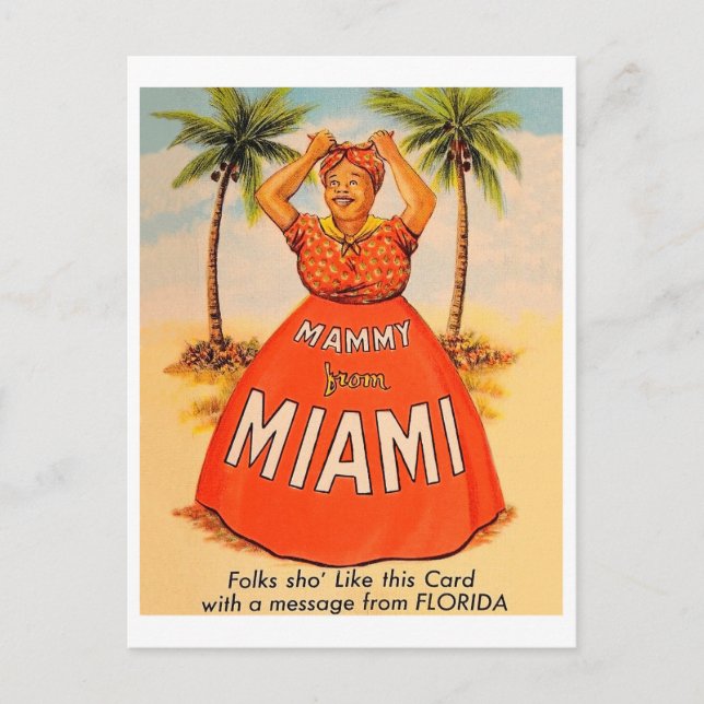 Postal Mammy de Miami, divertido vintage (Anverso)