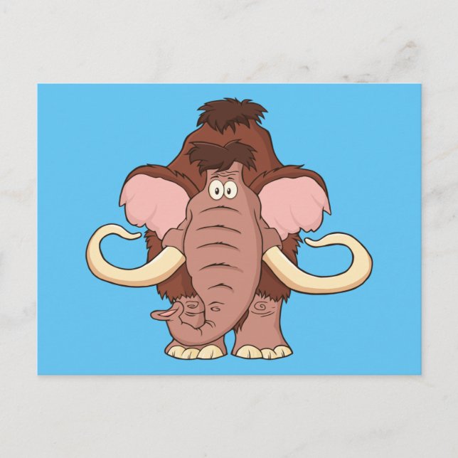 Postal Mamut lanoso del dibujo animado (Anverso)