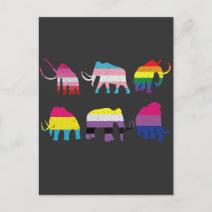 Postal Mamut Lanudo Bandera LGBT Mes del Orgullo Gay Tran