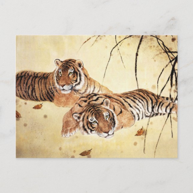 Postal Manada de camellos, arte chino clásico (Anverso)