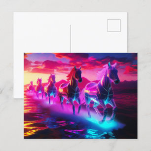 Postal Manada eléctrica - Caballos de ondas sintéticas