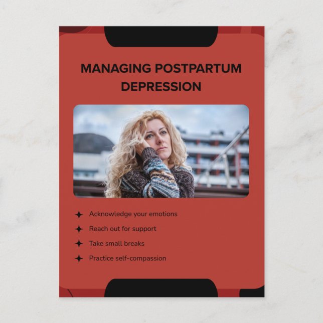 Postal Managing Postpartum Depression Awareness Design (Anverso)