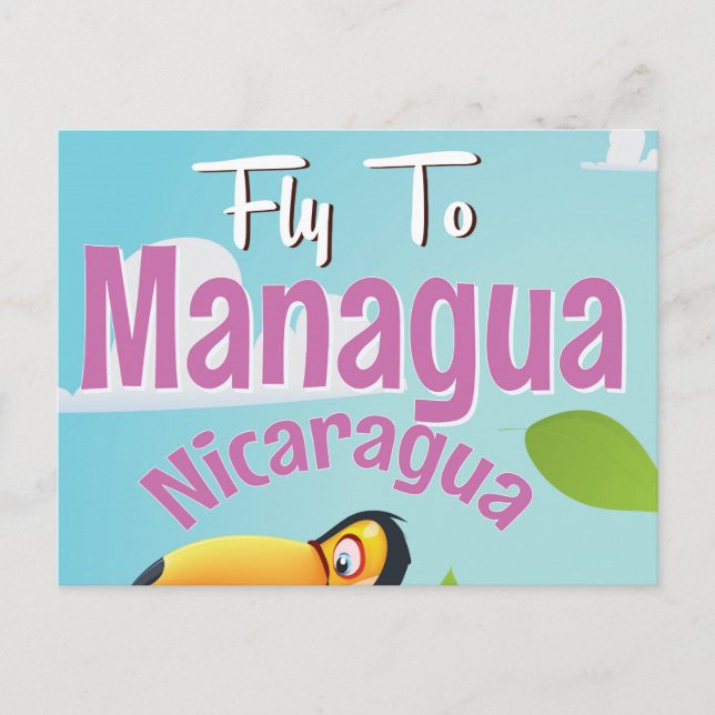 Postal Managua, poster de viajes de cosecha de Nicaragua (Anverso)