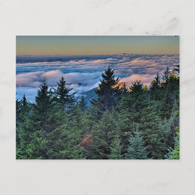 Postal mañana de otoño en el parkway de dorsal azul (Anverso)