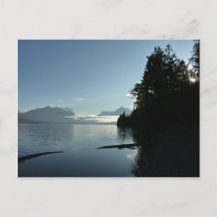 Postal Mañana en el lago McDonald en el Parque Nacional G