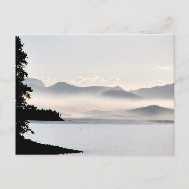 Postal Mañana en el lago Yellowstone (Anverso)