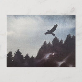 Postal Mañana mojada en las montañas