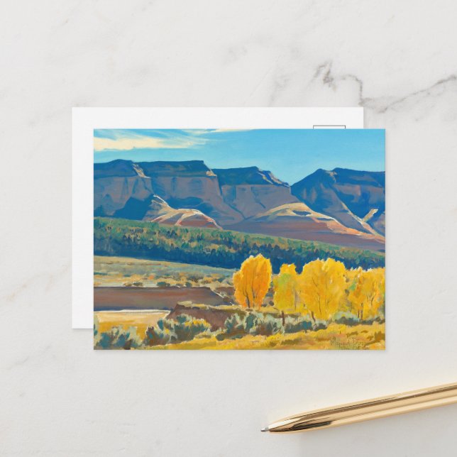 Postal Mañana pacífica por Maynard Dixon (Anverso/Reverso In Situ)