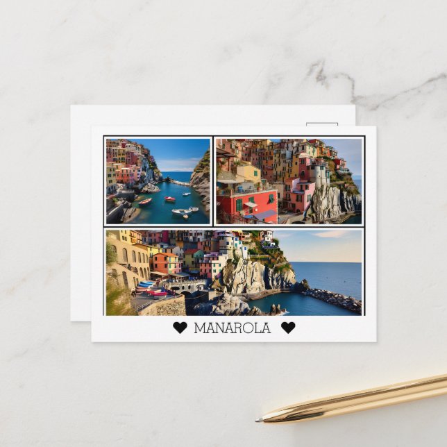 Postal Manarola, Italia (Anverso/Reverso In Situ)