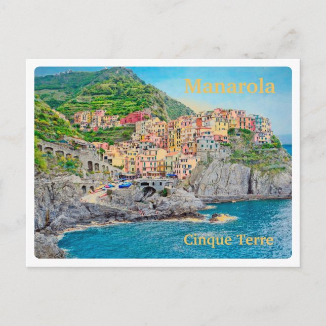 Postal MANAROLA Italia - Cinque Terre - Postcard PANORAMA (Anverso)