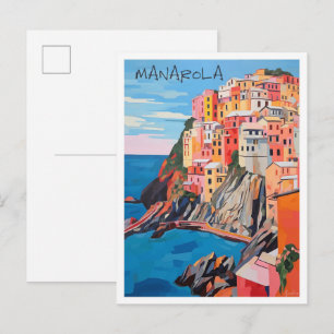 Postal Manarola Liguria Italia Viajes