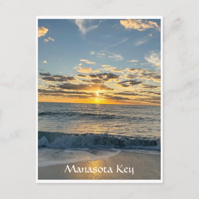 Postal Manasota Key Sunset Englewood Beach Florida (Anverso)