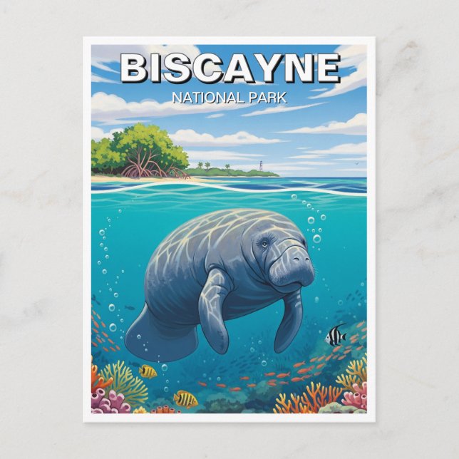Postal Manatee en el Parque Nacional de Biscayne (Anverso)