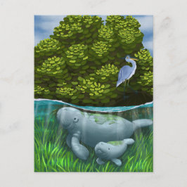 Postal Manatee Mom y Calf