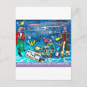 Postal Manatíes Camisetas Divertidas de Manatíes Inhumano