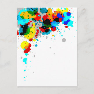 Postal Manchas de pintura coloridas