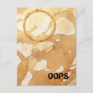 Postal Manchas y derrames de café de Oops