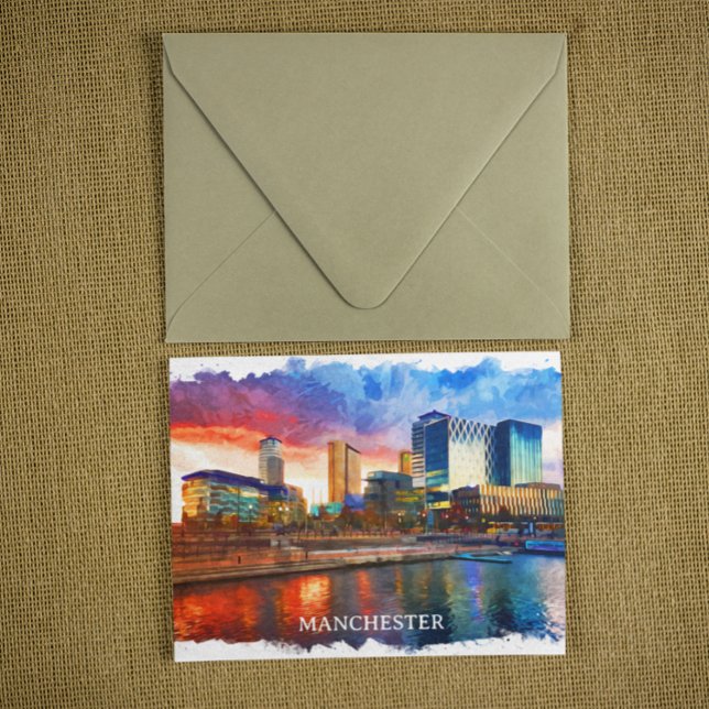 Postal Manchester England City Panorama (Manchester UK England Postcard)