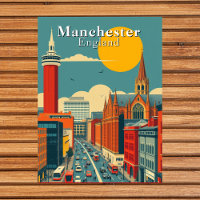 Manchester, Inglaterra Retro Arte Urbano