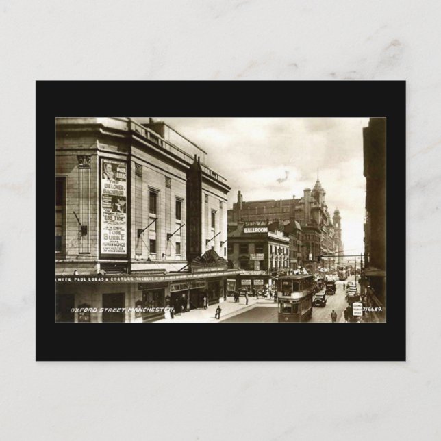 Postal Manchester, Oxford Street, 1937 (Anverso)