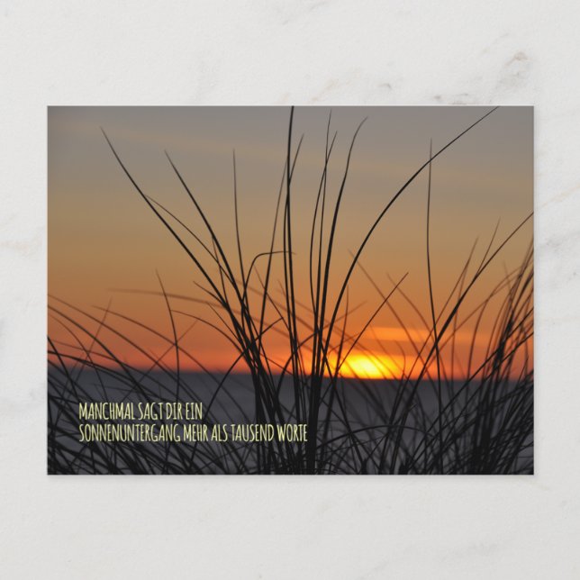 Postal Manchmal sagt dir ein Sonnenuntergang mehr als tau (Anverso)