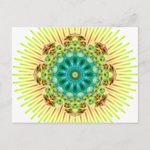 Postal Mandala amarillo verde   hacer su propio fondo
