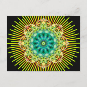 Postal Mandala amarillo verde   negro
