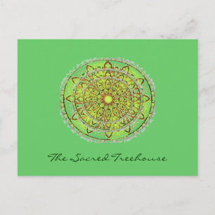 Postal Mandala Art Postcard green