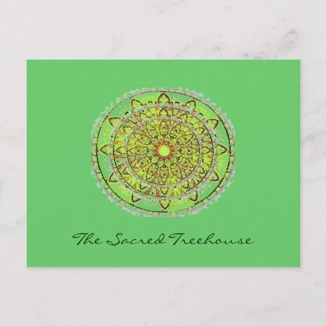 Postal Mandala Art Postcard green (Anverso)