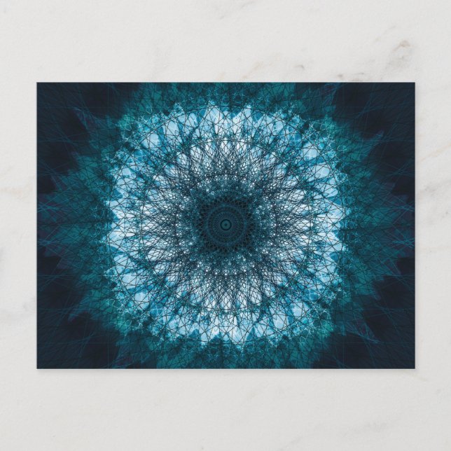 Postal Mandala azul añil (Anverso)