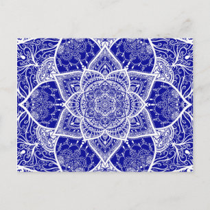 Postal Mandala azul y blanca - Loergans en Sapphire